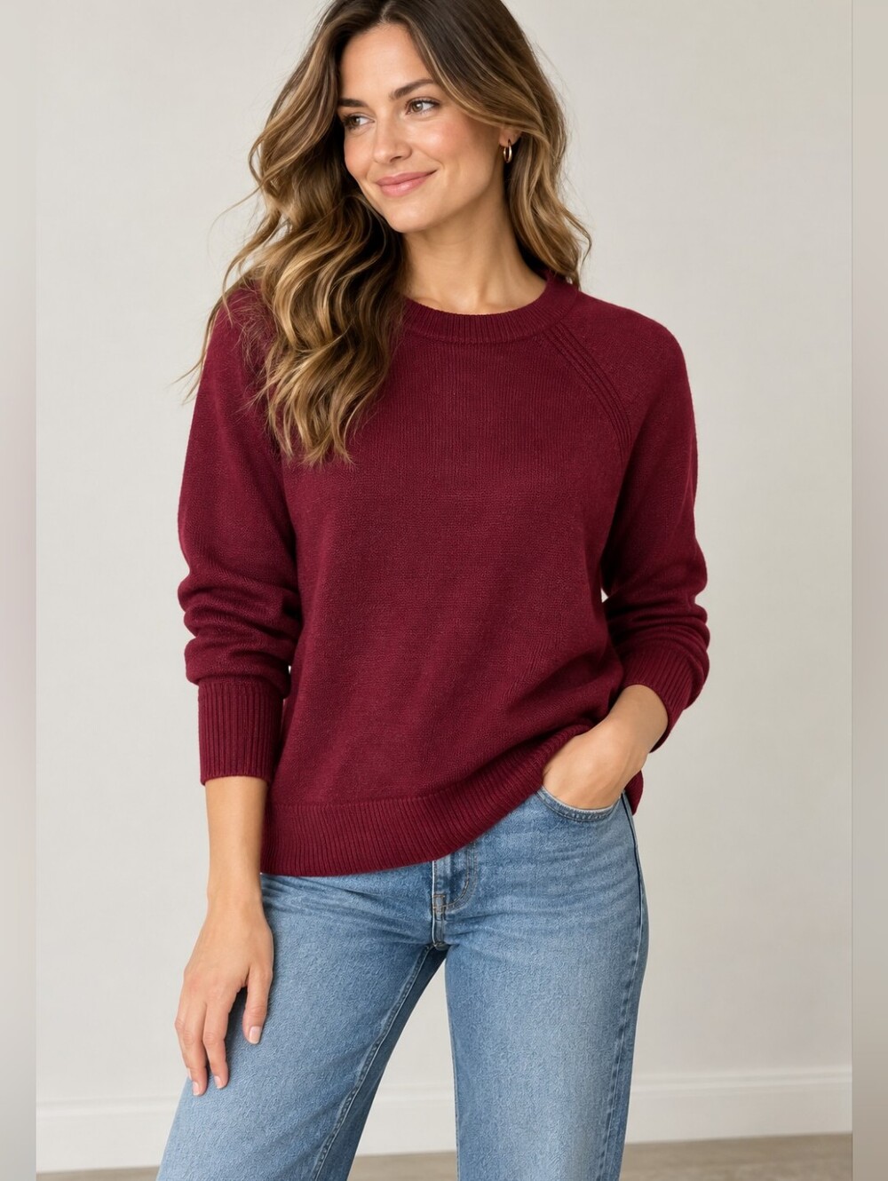J.Crew Wool Blend Boyfriend Sweater Burgundy Ink Small NWT